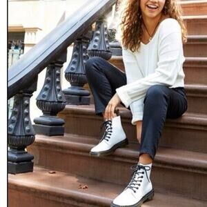 Dr. Martens Luana White Combat Boots – Women’s Size 8 (EU 39)